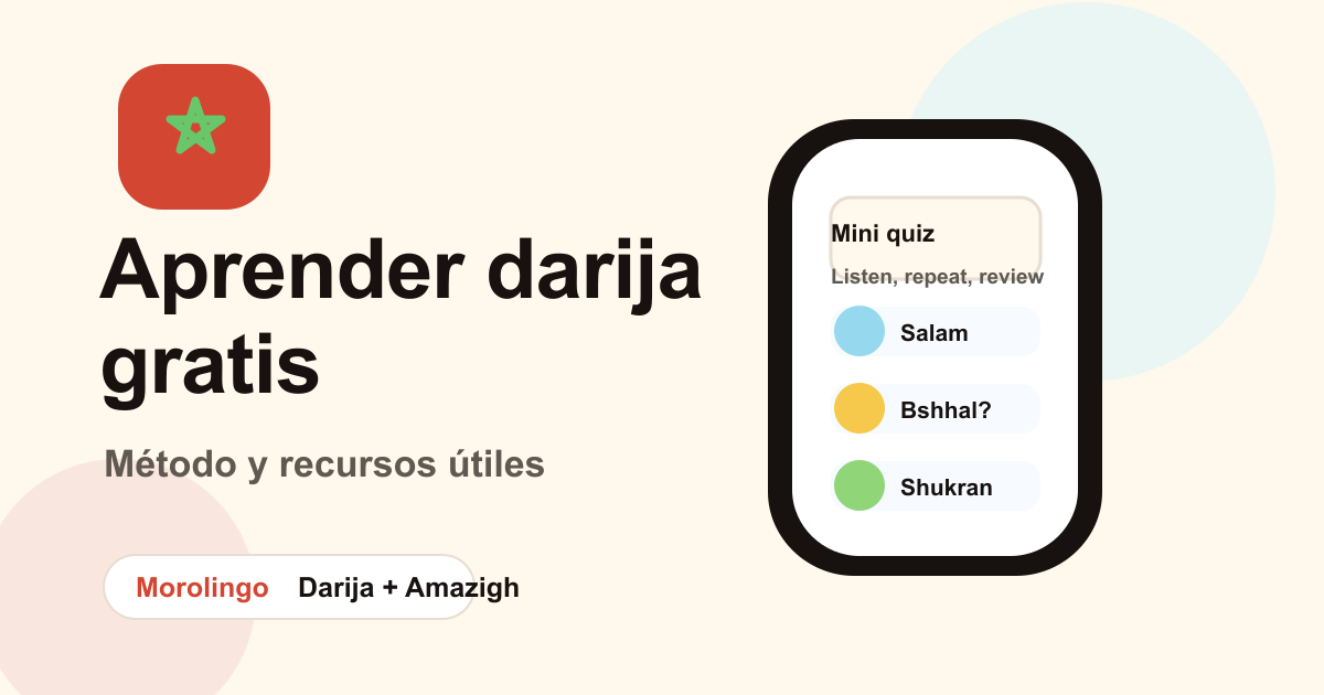 Aprender darija gratis: método y mejores recursos