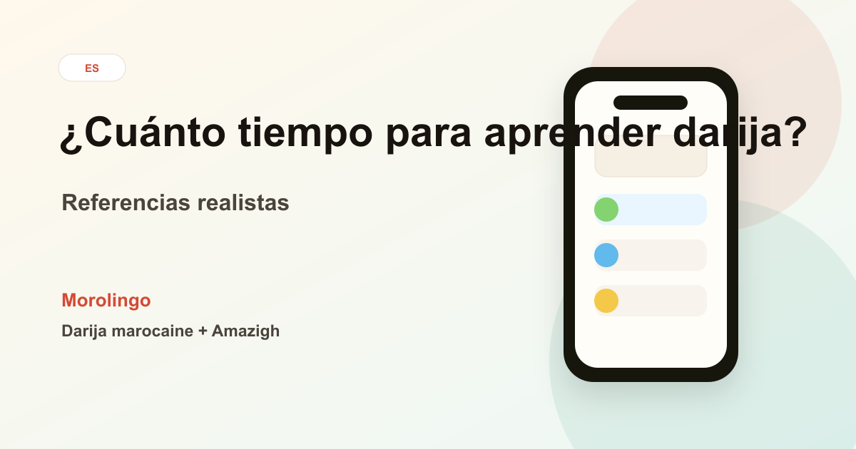 ¿Cuánto tiempo se tarda en aprender darija?