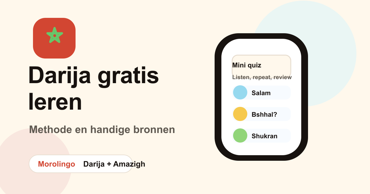 Darija gratis leren: methode en beste bronnen