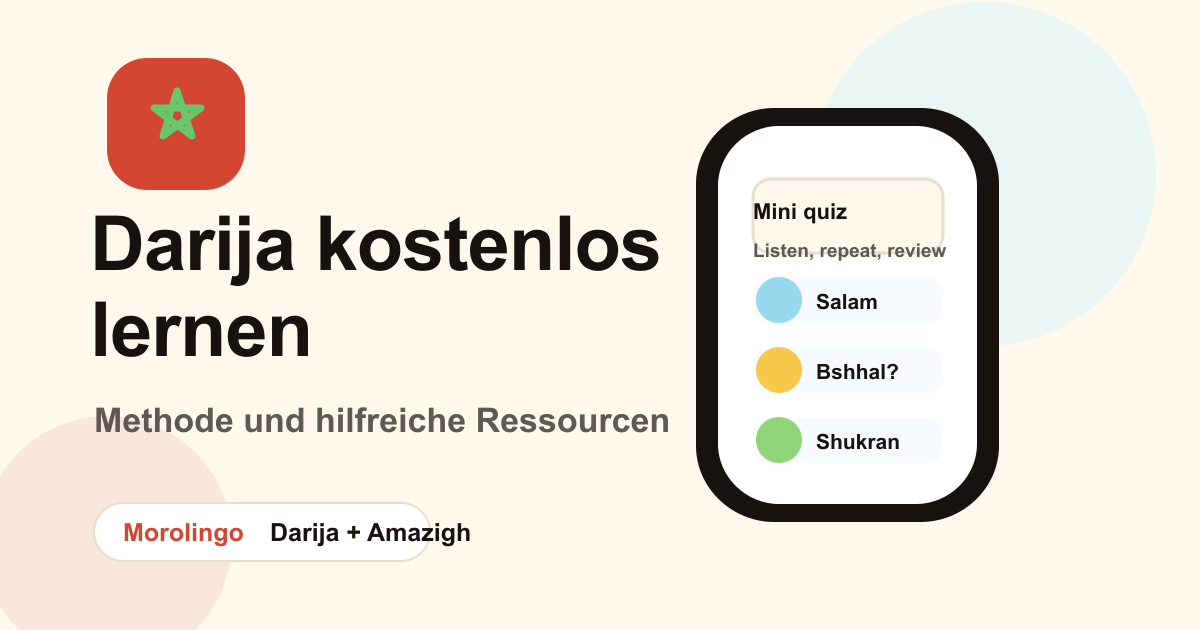 Darija kostenlos lernen: Methode und hilfreiche Ressourcen