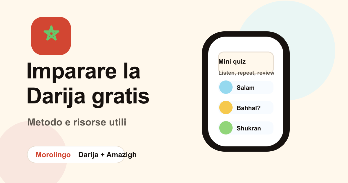 Imparare la Darija gratis: metodo e migliori risorse
