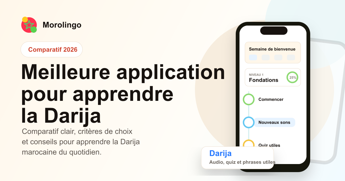 Les meilleures applications pour apprendre la Darija en 2026