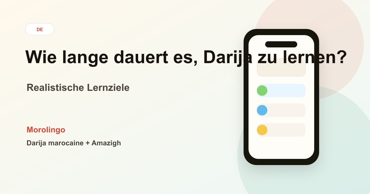 Wie lange dauert es, Darija zu lernen?